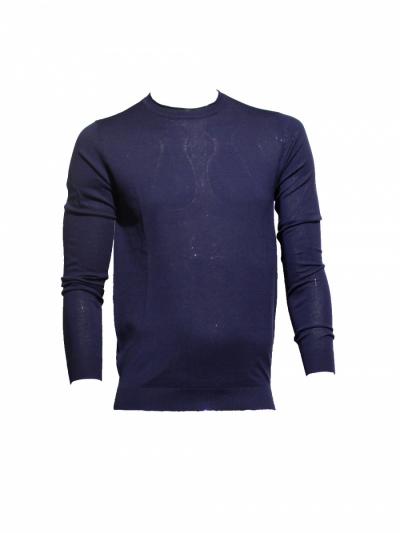 Maglione girocollo in misto cotone e seta