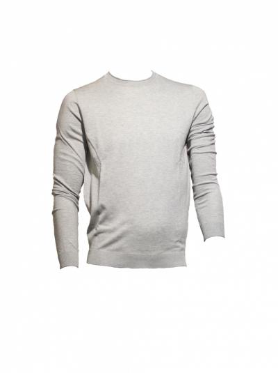 Maglione girocollo in misto cotone e seta