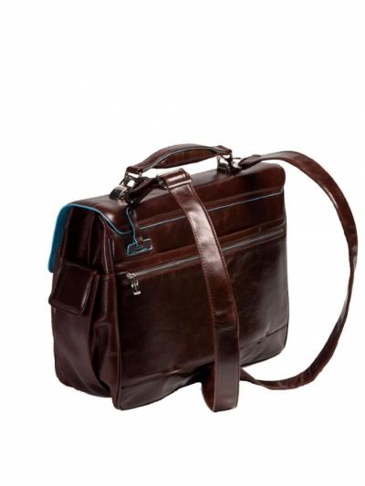 Cartella porta computer e porta iPad/iPad®Air, 2 soffietti, porta penne e porta ombrello esterni Blue Square