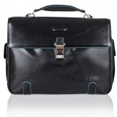 Cartella porta computer e porta iPad/iPad®Air, 2 soffietti, porta penne e porta ombrello esterni Blue Square