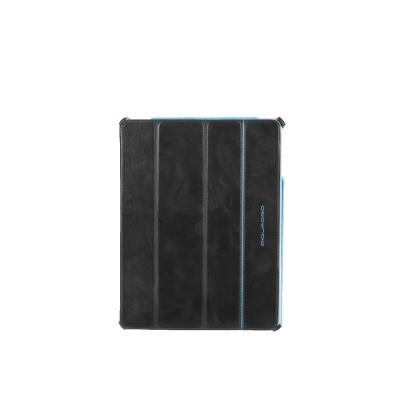 Custodia pieghevole per iPad®2 e nuovo iPad® con patta pieghevole nero Blue Square
