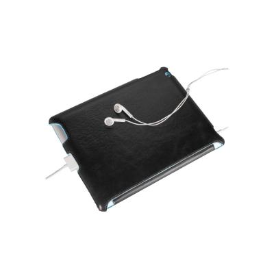 Custodia pieghevole per iPad®2 e nuovo iPad® con patta pieghevole nero Blue Square