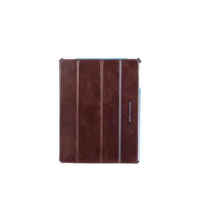 Custodia pieghevole per iPad®2 e nuovo iPad® con patta pieghevole mogano Blue Square
