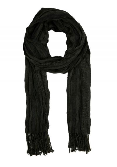 sciarpa uomo con frange in tessuto wrinkled microrigato