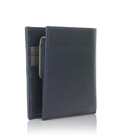 Portafoglio uomo in pelle con portamonete, porta carte di credito e volantino Vibe