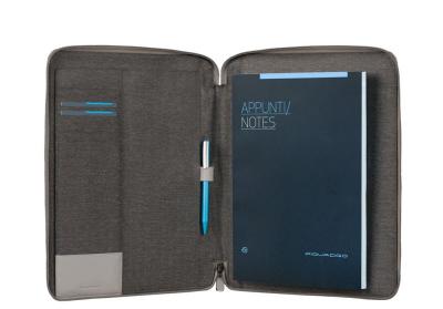 Portablocco sottile formato A4 con chiusura a zipe porta penne Pulse