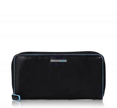 Portafoglio donna in pelle chiuso da zip Blue Square