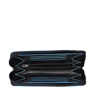 Portafoglio donna in pelle chiuso da zip Blue Square