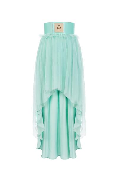 MAXI GONNA ASIMMETRICA CON CINTURA