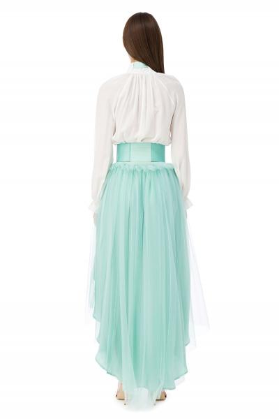 MAXI GONNA ASIMMETRICA CON CINTURA