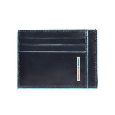PORTA CARTE DI CREDITO IN PELLEGRIGIO SCURO BLUE SQUARE