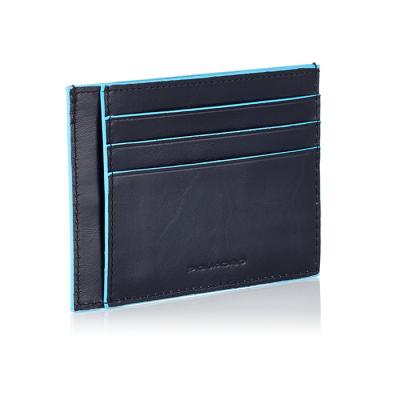 PORTA CARTE DI CREDITO IN PELLEGRIGIO SCURO BLUE SQUARE