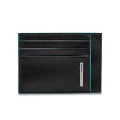 PORTA CARTE DI CREDITO IN PELLEGRIGIO SCURO BLUE SQUARE