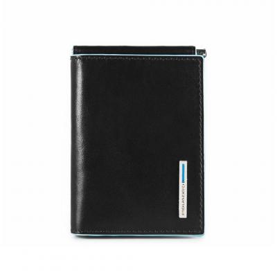 PORTAFOGLIO UOMO VERTICALE CON FERMASOLDI BLUE SQUARE