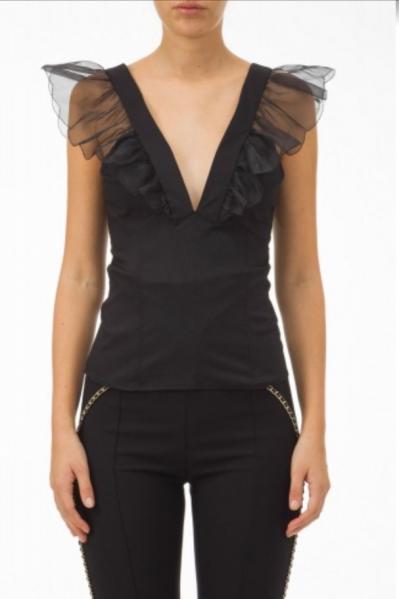 TOP CON ROUCHE ORGANZA