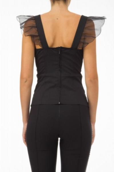 TOP CON ROUCHE ORGANZA