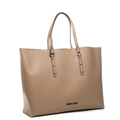 BORSA SHOPPER SIMILPELLE INTERNO A RIGHE