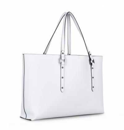 BORSA SHOPPER SIMILPELLE INTERNO A RIGHE