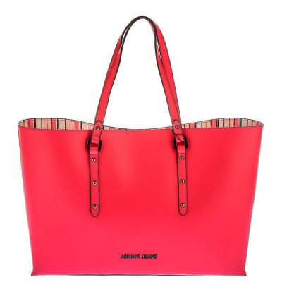 BORSA SHOPPER SIMILPELLE INTERNO A RIGHE