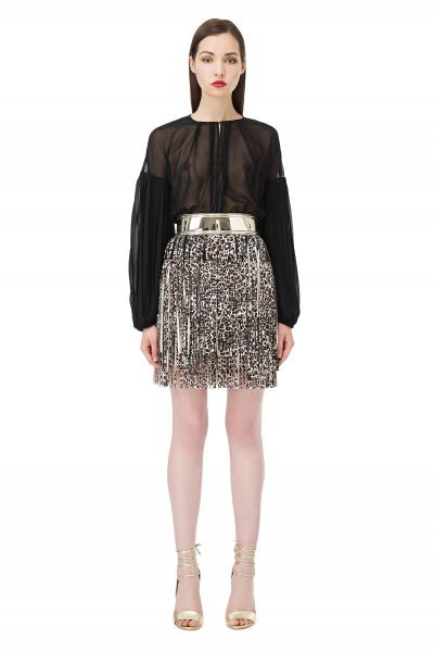 MINI ABITO CON FRANGE ANIMALIER
