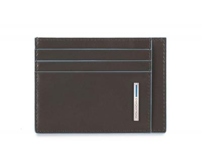 Porta carte di credito in pellerosso Blue Square