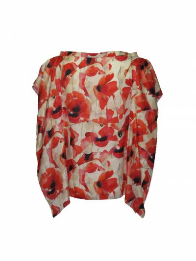 Camicia casacca fantasia in misto seta