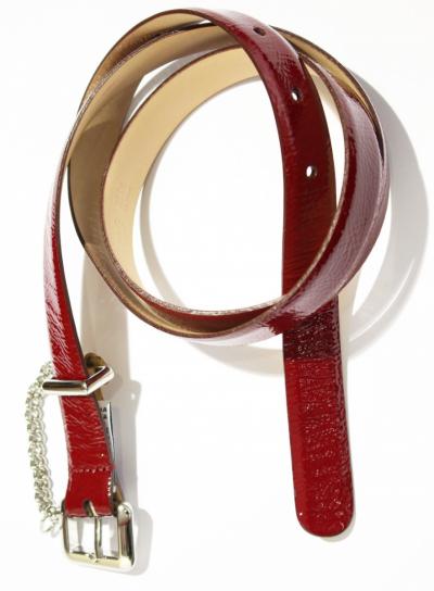 CINTURA ASTA DRITTA VERNICE CON CATENA (DONNA)