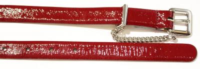 CINTURA ASTA DRITTA VERNICE CON CATENA (DONNA)