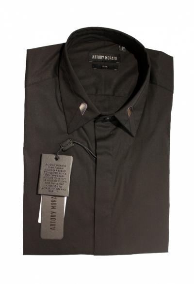 Camicia slim con fermapunte removibili