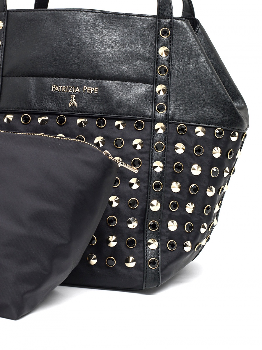 Patrizia Pepe BORSA TOTE CON BORCHIE E STRASS - 2V4330A1YD/K216 -  FeliceCasucci.it