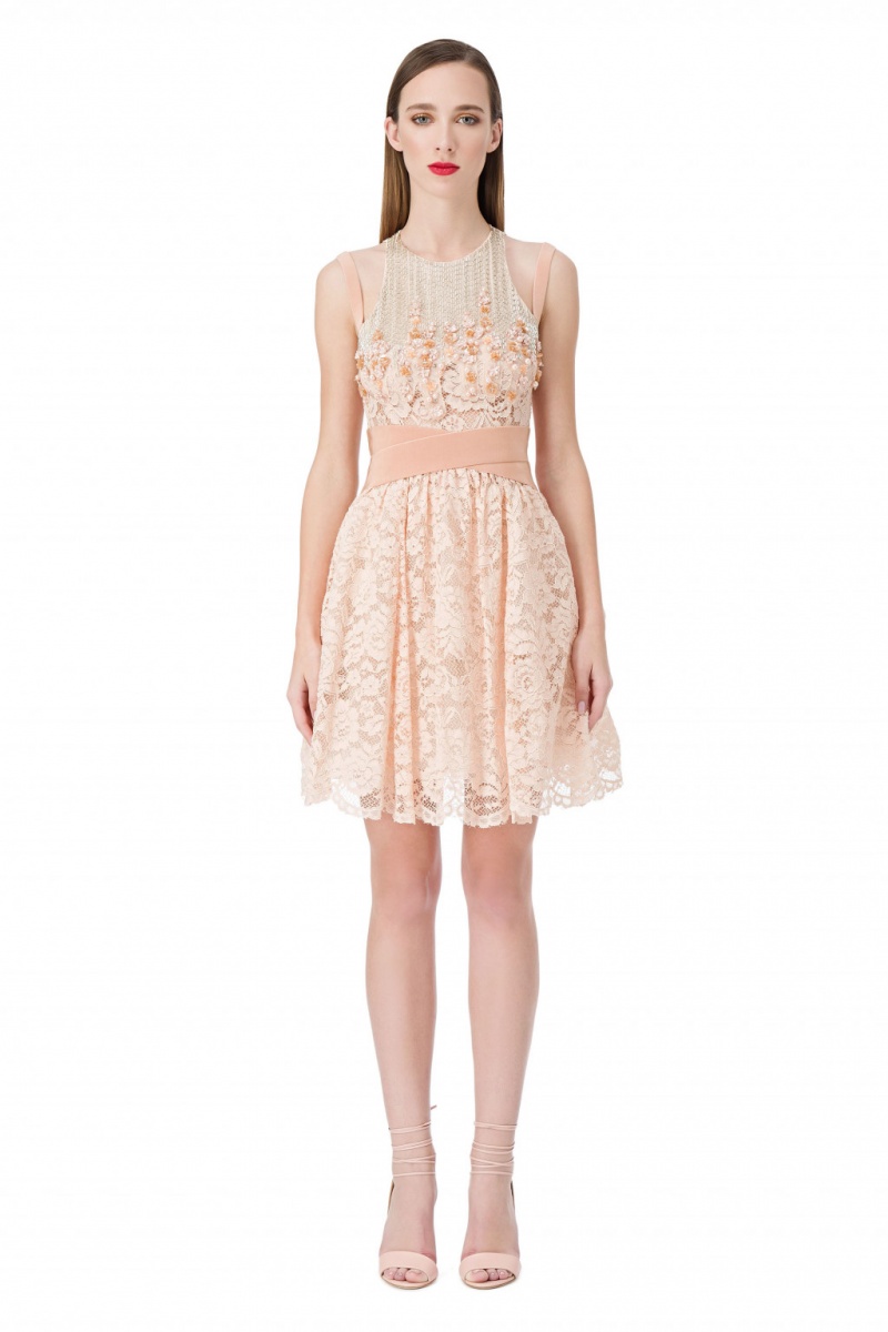 Elisabetta Franchi MINI ABITO IN PIZZO CON APPLICAZIONI - AB5083857/283 -  FeliceCasucci.it