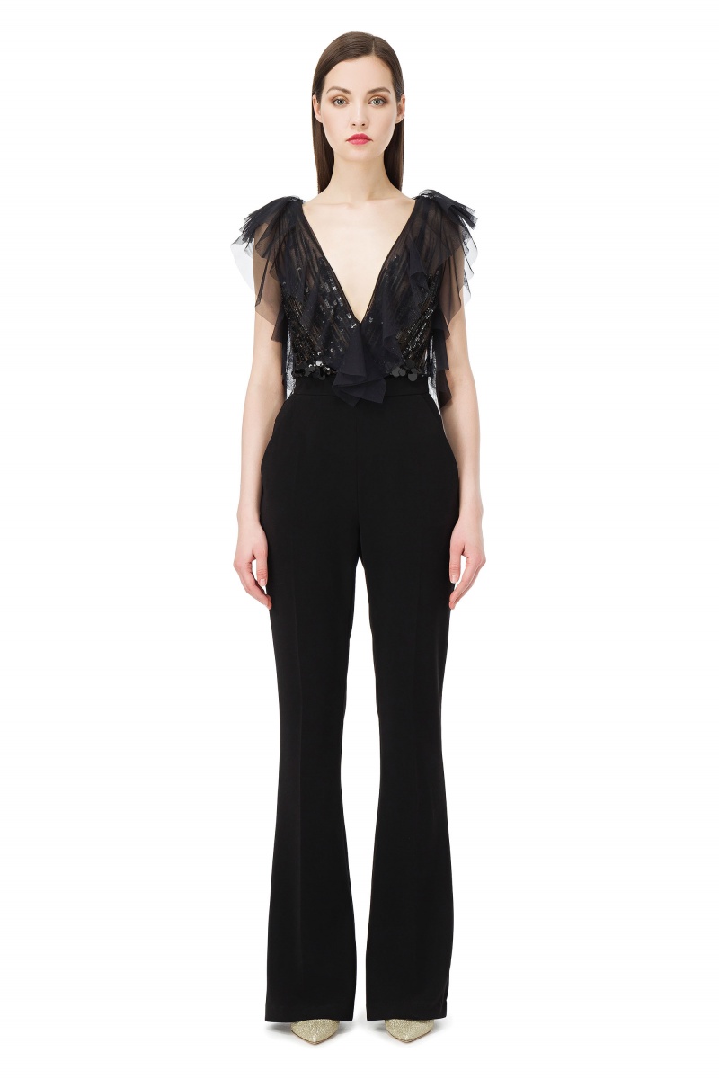 Elisabetta Franchi TUTA RICAMATA CON PAILLETTES - TU7724262/110 -  FeliceCasucci.it