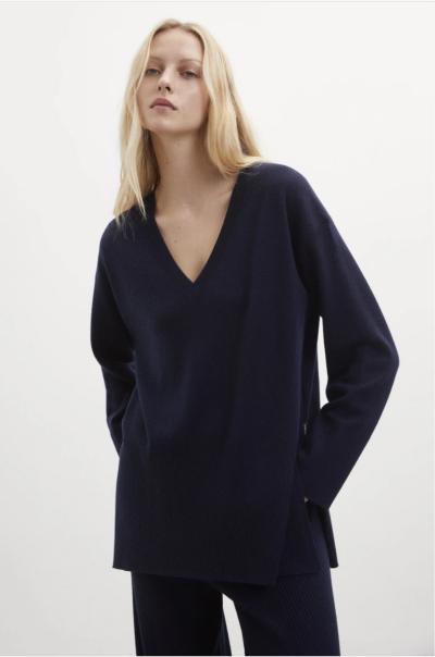 MAGLIA IN MAGLIA BLU NAVY BERGAMOTTO