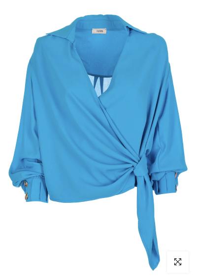 Blusa regular a portafoglio in georgette