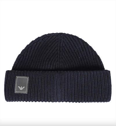 Emporio Armani LOGO-PATCH VIRGIN-WOOL Cappello