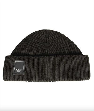 Emporio Armani LOGO-PATCH VIRGIN-WOOL Cappello