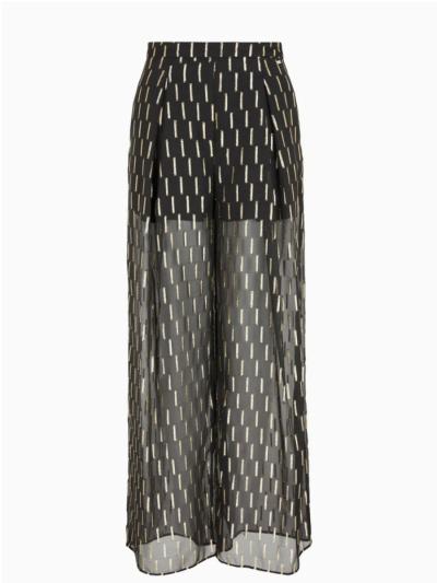 Pantaloni in chiffon jacquard con dettagli metal