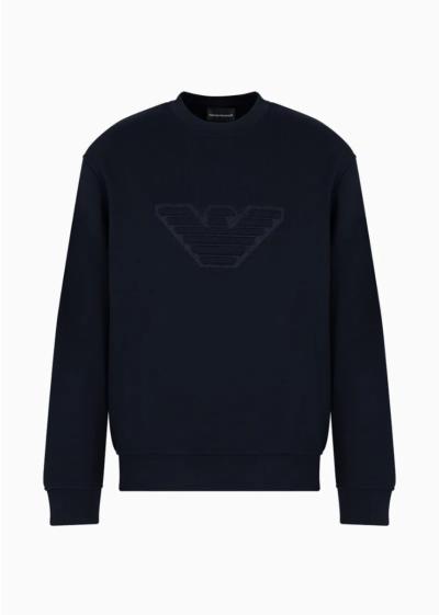 Felpa in jersey heavy con logo bombato