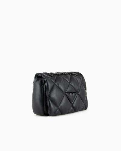Borsa a tracolla con patta effetto nappa matelassé