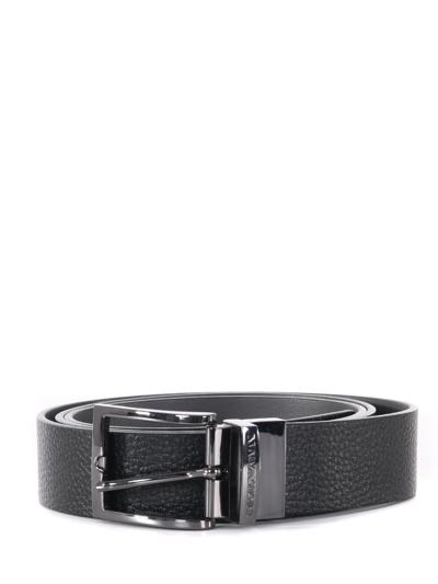 Cintura reversibile in pelle stampa palmellata