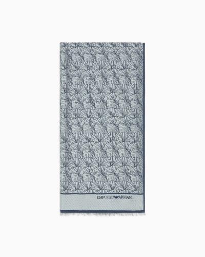 Stola con fantasia jacquard gingko all over