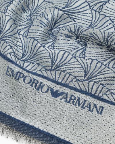 Stola con fantasia jacquard gingko all over