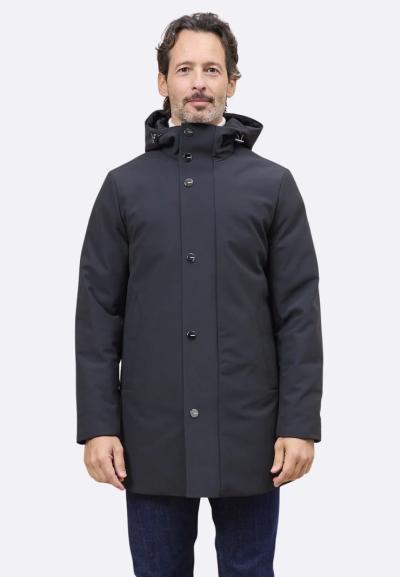 Heskimo Parka in Nylon con Cappuccio e Bottoni a Pressione