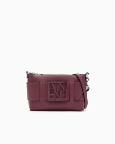 Borsa a spalla color block con maxi-logo