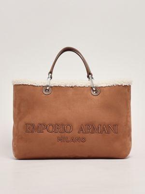 Borsa donna Emporio Armani MyEA in pelle scamosciata cruelty-free