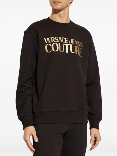 Felpa Versace Jeans Couture con logo nera