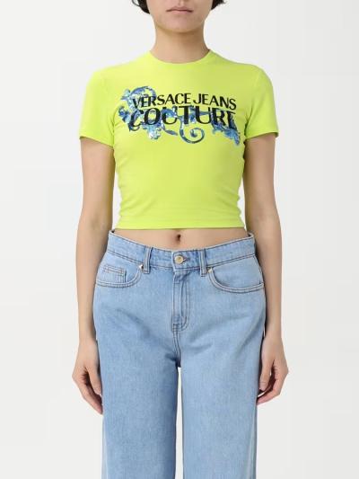 T-shirt crop con logo Versace Jeans Couture