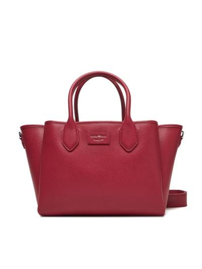 Borsa shopper media con finitura palmellato