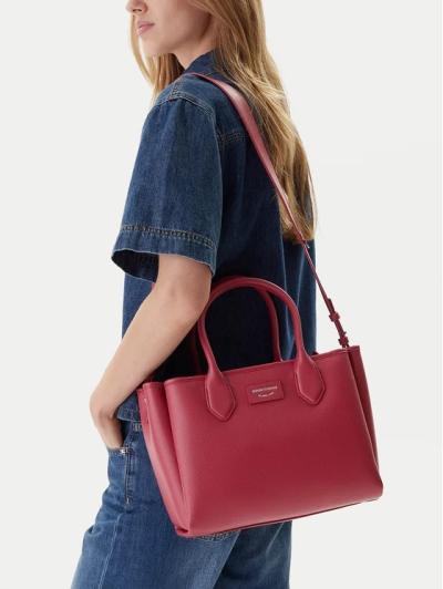 Borsa shopper media con finitura palmellato