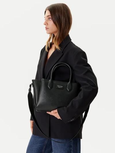 Borsa shopper media con finitura palmellato